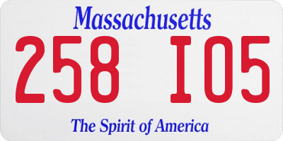 MA license plate 258IO5