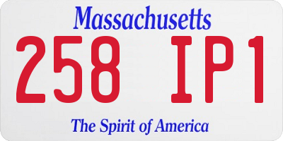 MA license plate 258IP1