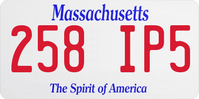 MA license plate 258IP5