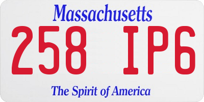 MA license plate 258IP6