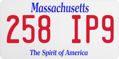 MA license plate 258IP9