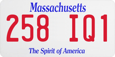MA license plate 258IQ1