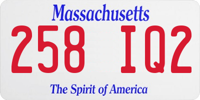 MA license plate 258IQ2