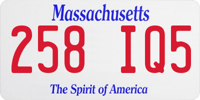 MA license plate 258IQ5