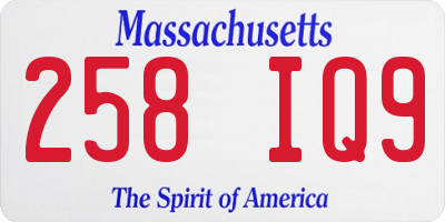 MA license plate 258IQ9