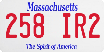 MA license plate 258IR2