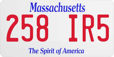 MA license plate 258IR5