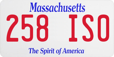 MA license plate 258IS0