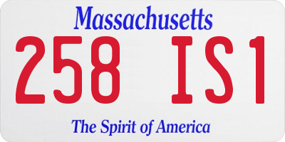 MA license plate 258IS1