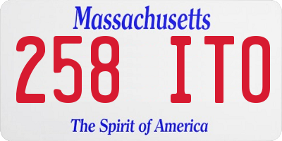 MA license plate 258IT0