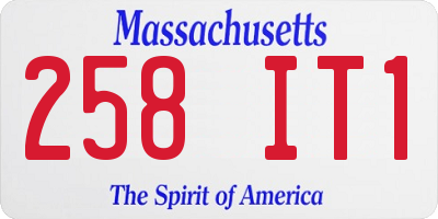 MA license plate 258IT1