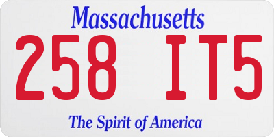 MA license plate 258IT5