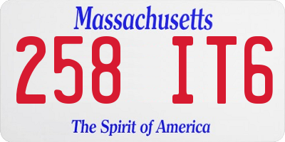 MA license plate 258IT6