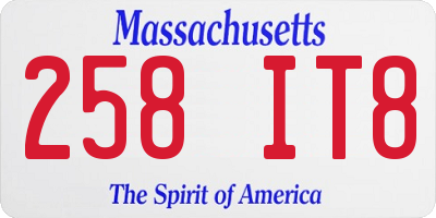 MA license plate 258IT8