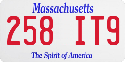 MA license plate 258IT9