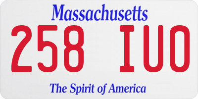 MA license plate 258IU0