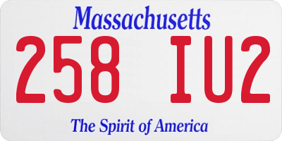 MA license plate 258IU2