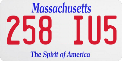 MA license plate 258IU5