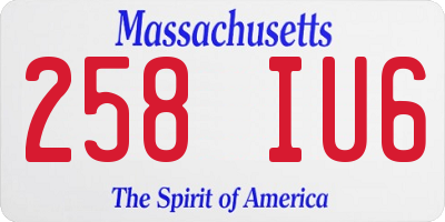 MA license plate 258IU6