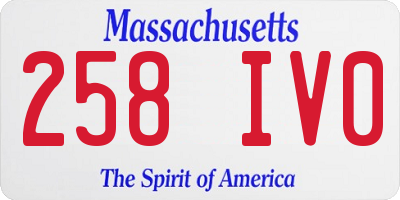 MA license plate 258IV0