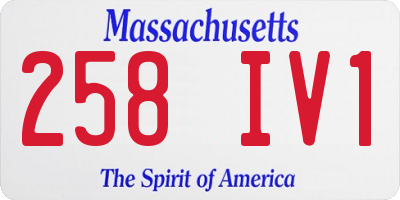 MA license plate 258IV1