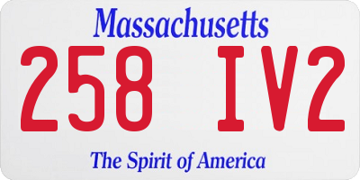 MA license plate 258IV2