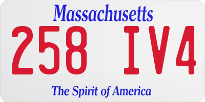 MA license plate 258IV4