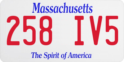 MA license plate 258IV5