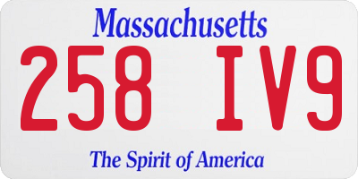 MA license plate 258IV9