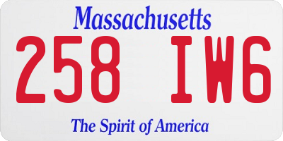 MA license plate 258IW6