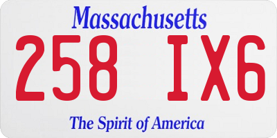 MA license plate 258IX6