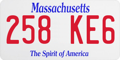 MA license plate 258KE6