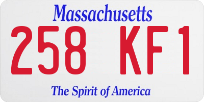 MA license plate 258KF1