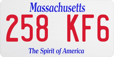 MA license plate 258KF6