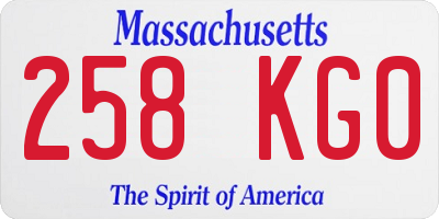 MA license plate 258KG0