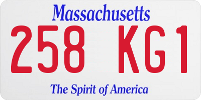 MA license plate 258KG1