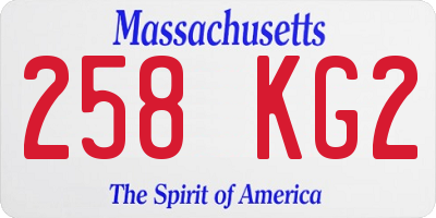 MA license plate 258KG2