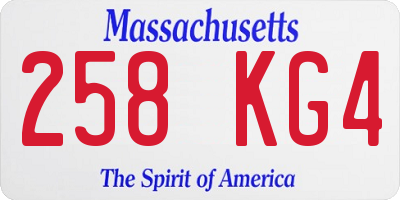 MA license plate 258KG4