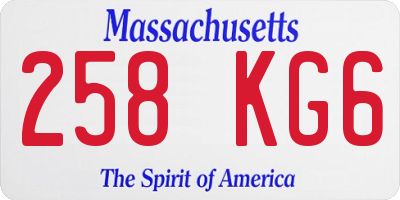 MA license plate 258KG6