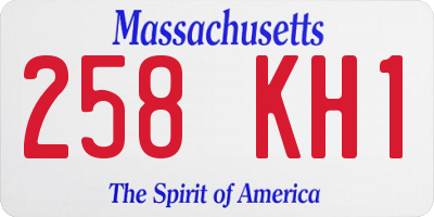 MA license plate 258KH1