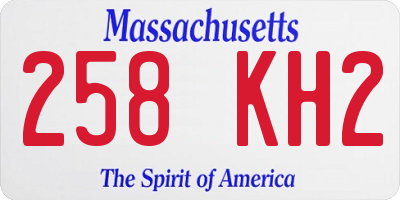 MA license plate 258KH2