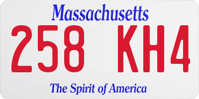 MA license plate 258KH4