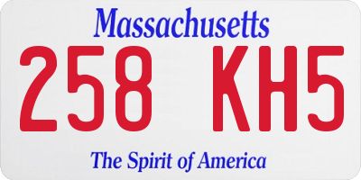 MA license plate 258KH5
