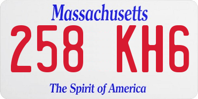 MA license plate 258KH6