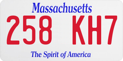 MA license plate 258KH7