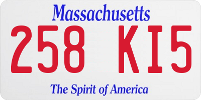 MA license plate 258KI5