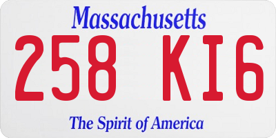 MA license plate 258KI6