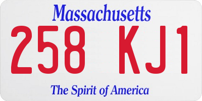MA license plate 258KJ1