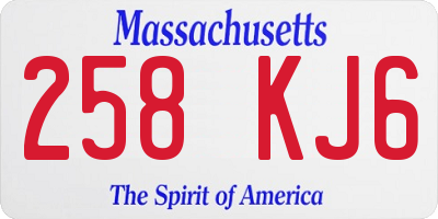 MA license plate 258KJ6