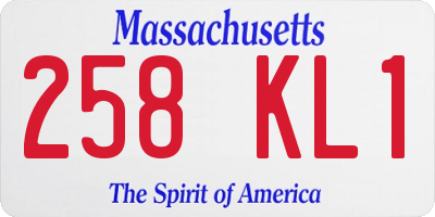 MA license plate 258KL1